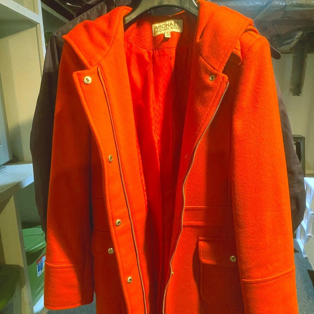 Michael Kors Orange Dress Coat